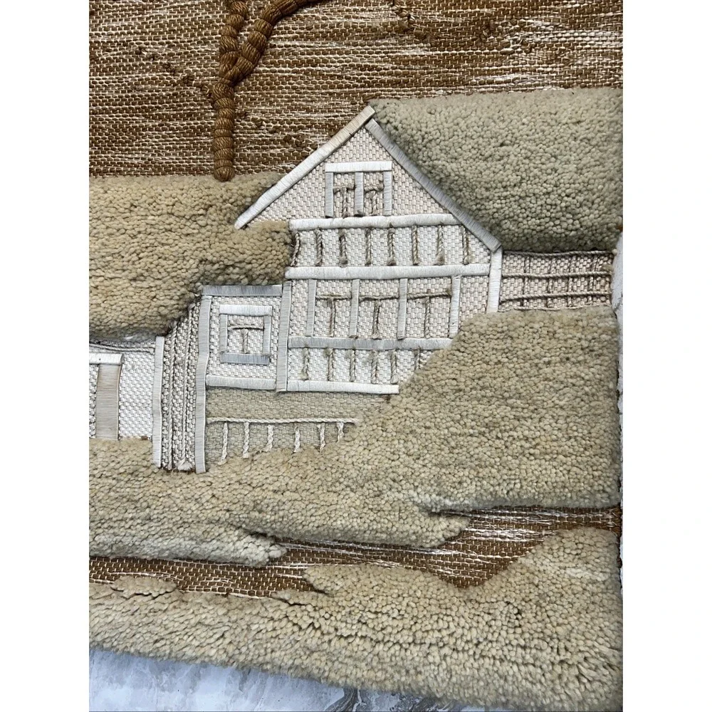 Vintage Countryside Cottage Wall Hanging Tapestry Woven Home Decor
